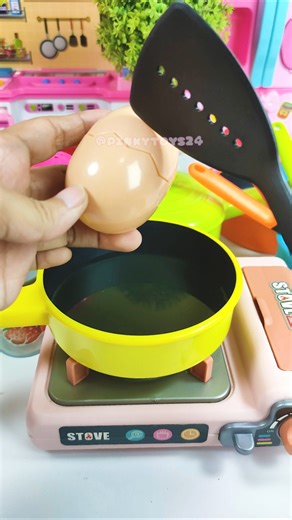 ASMR Unboxing Cooking Egg Mini Kitchen Cooking Set Toy Set | Satisfying Toy Play with Pinky Toys