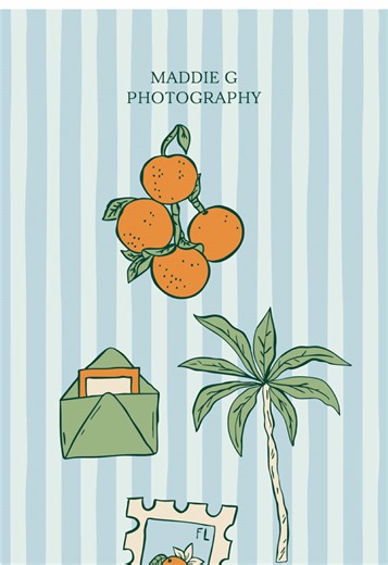 brand reveal for maddie g photography 🤭 and no i did not start my own photography business 🦢🌴🍊 #branding #illustration #design #branddesign #photography