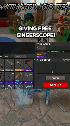 GIVING FAN GINGERSCOPE!🤩(Murder Mystery 2)