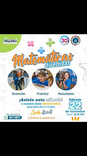 ¿Te preocupa el futuro académico de tu hijo? En nuestra Clase Demo de Aloha Mental Arithmetic, descubrirás cómo un solo programa puede transformar su forma de aprender, mejorar su concentración y desarrollar habilidades que le servirán para toda la vida. ✨ Este método potencia la memoria, la agilidad mental y la confianza desde edades tempranas… justo en la etapa donde el cerebro tiene mayor capacidad de crecimiento. 🧠🌱 Si estás buscando una herramienta real para apoyar el desarrollo de tu hij