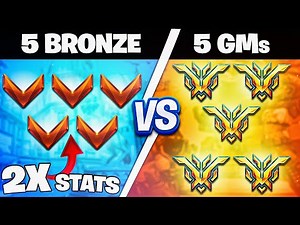 Can 5 GRANDMASTER players beat 5 BRONZE players with 2X STATS?! (Overwatch 2)