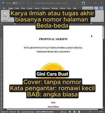 Nomor Halaman Word Beda di Setiap Bagian -- #wordtutorial #proposal #skripsi #msword #mahasiswa