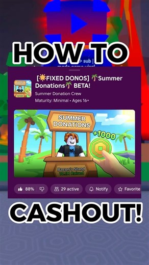 How To CASHOUT Your Robux In Summer Donations! #roblox #robloxshorts #robloxgames #summerdonations