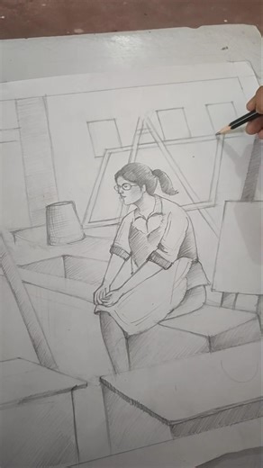 BVA Art Classes Composition Sketch 🎨💗, #shorts #youtubeshorts #art #sketch #viral #trending