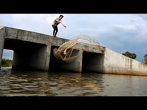 Khmer Girl Fishing At Siem Reap Cambodia