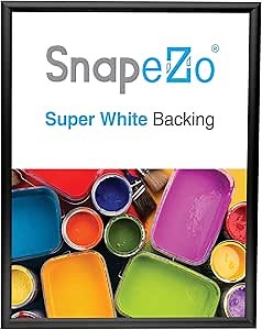 SnapeZo Poster Frame 22x28 Inches, Black 1 Inch Aluminum Profile, Front-Loading Snap Frame, Wall Mounting, Sleek Series