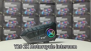 Y10-2X Motorcycle Helmet Wireless Headset Full Duplex 300m Long Range Intercom for 2 Riders  With IPX6 Waterproof Long Standby