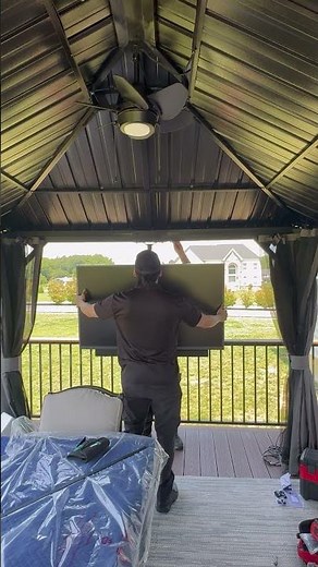 Sylvox Outdoor TV Setup in Gazebo – Your Outdoor Spot for Movies and More