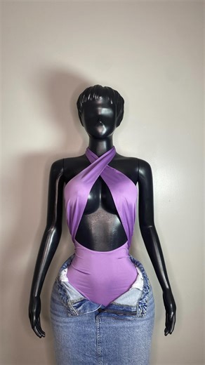 TIE FRONT / HALTER BODYSUIT SIZE 4-6uk 🏷️15,000ugx ✨STRETCHY ✨PLEASE BE SURE OF YOUR SIZE BEFORE ORDERING. ✨NOTE - COLOR MAY CHANGE DUE TO LIGHTING BUT ITEMS ARE IN PERFECT CONDITION! | Thrift finds