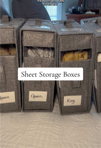 Linen Closet Organization Tips with Sheet Storage Boxes
