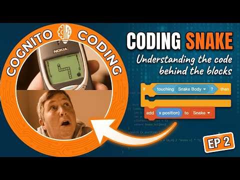 Retro Snake - coding from scratch in Scratch. Using a LIST to remember every place the snake's been