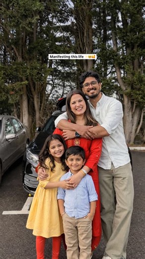 Akhil & Ranjana | Cross - Cultural Couple on Instagram: "This 🥹✨🙌 . . Prompt : Using this couple photo, create a realistic family portrait of us with two kids (one toddler, one newborn). Make the children look like a natural blend of both parents. Keep our faces unchanged, soft natural lighting, neutral outfits, warm tones, and a candid lifestyle photography look. High-quality and photorealistic. #chatgpt #malayali #nepali #couple #family"