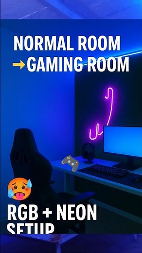 Gaming 🎮 room 🔥 makeover with rgb strip tight
