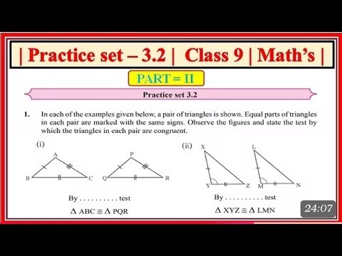 9th std maths 2 practice set 3.2|Chapter 3 Triangles | Maharashtra stateboard #class9th