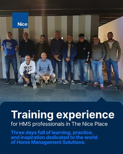 The first training session in the new Nice Training Room has wrapped up with great success! Three days full of learning, practice, and inspiration dedicated to the world of Home Management Solutions. Participants had the chance to work hands-on with Nice products, integrating them into real installations under the guidance of our trainers. A big thank you to everyone who took part — your energy made this first session truly special! 📅 Upcoming sessions: October 22–24 • November 5–7 • November 2