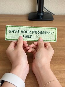 SAVE YOUR PROGRESS? - Double-sided Cross Stitch Bookmark Pattern - Etsy