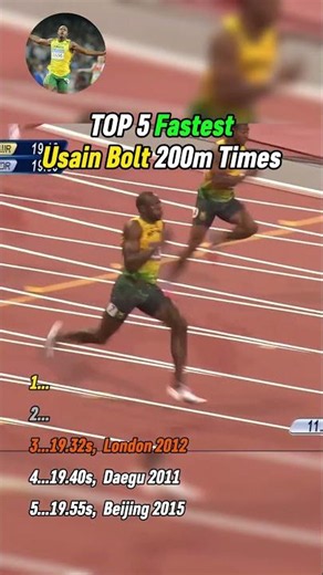 Top 5 Usain Bolt's Fastest 200m Performances Ever!