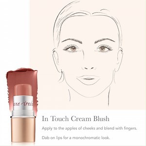 Ever wondered how to use our In Touch Cream Blush? It's easy! Apply it to the apples of your cheeks and blend with your fingers. Plus, you can dab a bit on your lips for a monochromatic look. | jane iredale