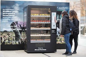 ‘Human vending machine’ highlights modern-day slavery