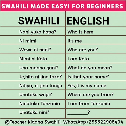 Follow Teacher Kidaha Swahili | Teacher Kidaha Swahili