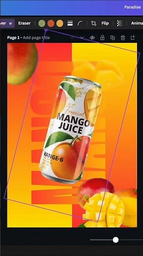 Canva Poster Design Ideas | Creative Mango Juice Poster Tutorial