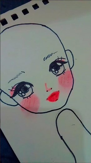 Paper moving doll face making tutorial