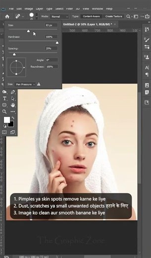 Learn Photoshop Tools Step by Step 🔥 Part 12 (Spot Healing Brush Tool) #shorts