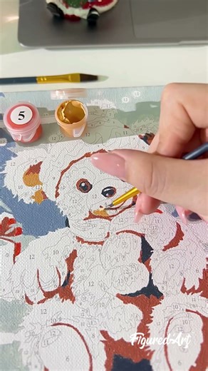 Figured'Art Mini Paint by Numbers | Teddy Bear and the Gifts #FiguredArt #paintbynumbers #diyart