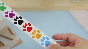 2000 PCS Colorful Paw Prints Stickers Dog Cat Bear Paw Dog Stickers for Laptop Reward Sticker Stationery Teacher for Student (1 Inch, 4 Rolls 6 Colors)