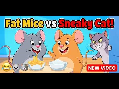 Fat Mice vs Sneaky Cat! 😂 There Were Two Mice So Fat and Round Kids Cartoon Song