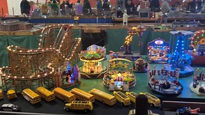 Luke's favorite part of the model train display was this amazing mini amusement park! #modeltrains | Melissa Marinchek