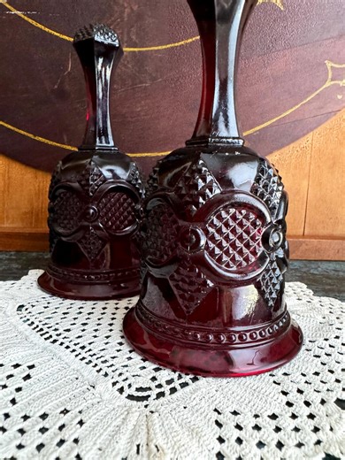 1970s AVON Cape Cod Ruby Red Glass Bell, Vintage Bohemian Decor, Nortonandyoung - Etsy