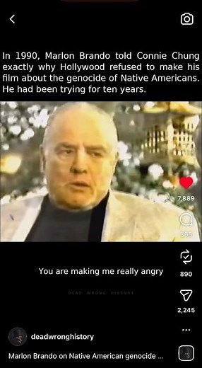 Marlon Brando on Why Hollywood Refused a Film About Genocide #history #nativeamerican #hollywood