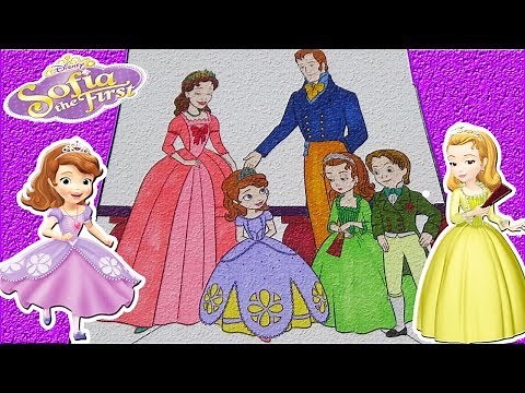 Sofia the First Colouring Book Pages | Sofia and Family Coloring Video For Kids