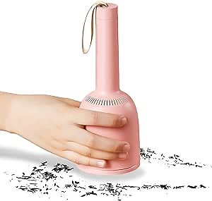 2 in 1 Mini Desktop Vacuum Cleaner and Lint Remover for Desktop Cleaning Dust Pencil Leads and Removing Hairballs from Clothes - Pink USB Charging