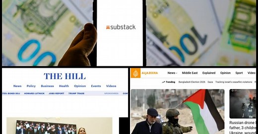 Top 50 English-language news sites in the world: Substack leads YoY growth for seventh months as most down in January