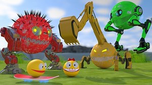 Pacman vs robot monsters – futuristic 3D sci-fi animation showcase | retro game reimagined