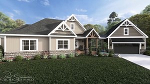 Our newest plan, Chimney Rock, is perfect for modern living thanks to a single-story home with a functional and comfortable layout with 3 beds and 2.5 baths! As you step through the front door, you enter a welcoming foyer leading to the home's heart. Straight ahead you’ll find a spacious living room with large trapezoidal windows, allowing natural light to flood the area. You'll find the three bedrooms and bathrooms on the opposite side of the home. View Plan: https://schuhomes.co/448UKOY | Schu