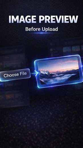 Image Preview Before Upload Using JavaScript | Easy File Preview #coding #shorts