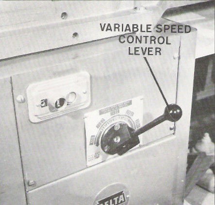 Rockwell-Delta 46-525 lathe: Variable speed control...