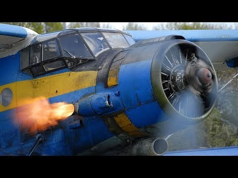 Crazy Cold Start BIG old AIRPLANE ENGINES l ANTONOV AN-2 2