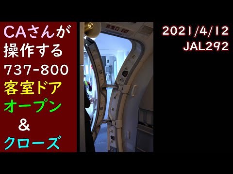 JAL CAさんが操作する 737ｰ800 ドアオープン＆クローズ