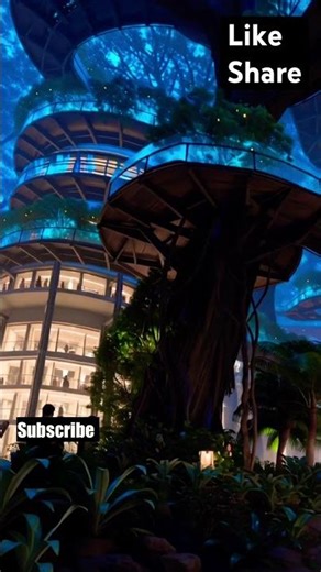 Amazon Eco-Friendly Cyber Jungle City 🤯🌿 #Shorts #amazon #ai #ecofriendly #treehouse #future