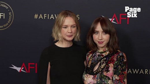 Carey Mulligan appears to conceal baby bump at the American Film Institute Awards luncheon