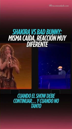 Shakira vs Bad Bunny: misma caída, reacción MUY diferente