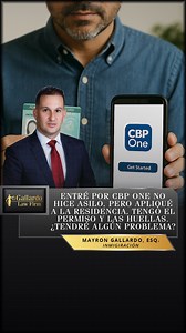 1.7K views · 7.1K reactions | Entré por CBP ONE no hice asilo, pero apliqué a la residencia, tengo el permiso de trabajo y las huellas. ¿Tendré algún problema? #inmigración #residencia #asilo #attorney | Gallardo Law Firm | Facebook