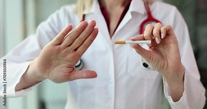 Female therapist calling for immediate smoking cessation