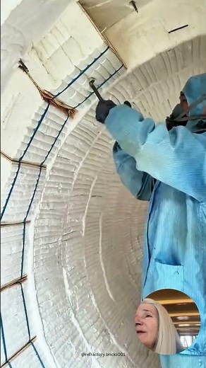 Installing Fireproof Insulation Inside a Kiln #construction #process #shorts