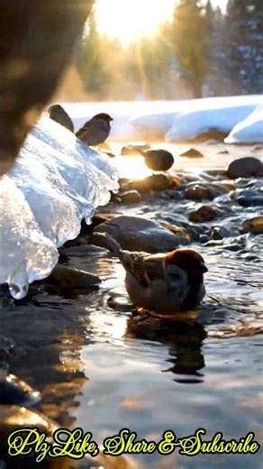 Crystal Snowmelt Stream ASMR ❄️💧 | Flowing Water & Sparrows | RNB
