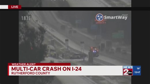 Multi-car crash on Interstate 24 in Rutherford County
